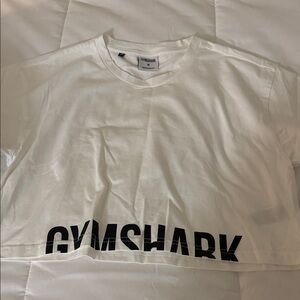 Gymshark White and Black Logo Tee